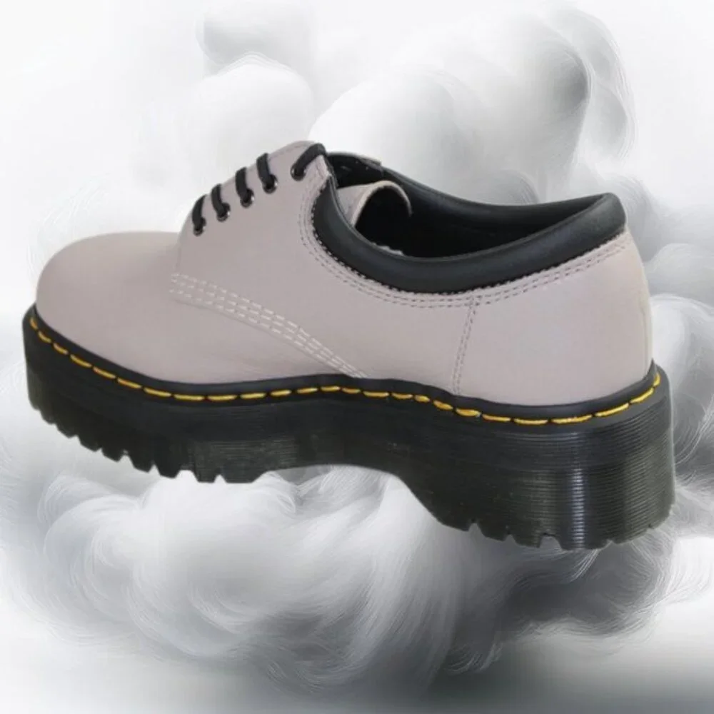 Dr. Martens 8053 Quad Retro Vintage Taupe Platform Derby Oxfords, Size 11